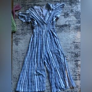 Blue and White Romper